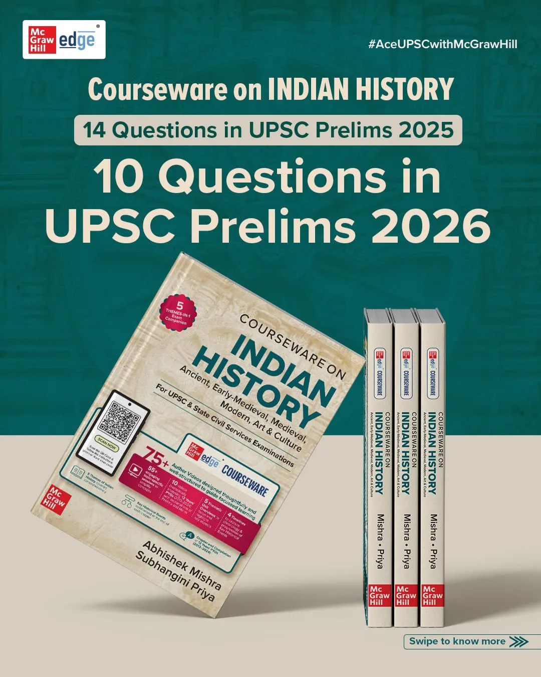 Indian History, 2e for UPSC 2026 by Abhishek Mishra | Chapter-wise 14 Years Online Prelims & Mains PYQs (2013-26) | 100+ Author Videos | 5-Themes-in-1: Ancient, Early-Med, Med, Modern, Art & Culture — view 3